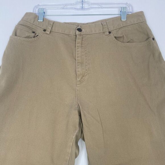 Vintage Lauren Jeans Co Ralph Lauren Womens Tan Bootcut Pants Size 16 Wide Leg - Picture 15 of 16